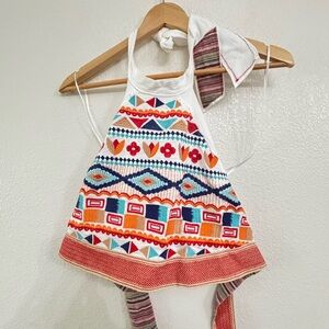 Andree by Unit Multicolor Embroidered Halter Top Boho Festival Core Size S